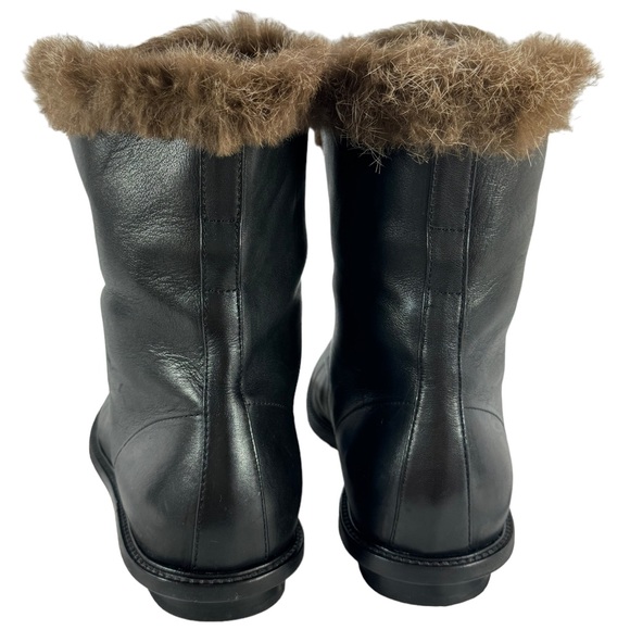VALAS Los Angeles Black Leather Men's Fur Ankle Boots Made in Italy Marked as 9 - Picture 7 of 9